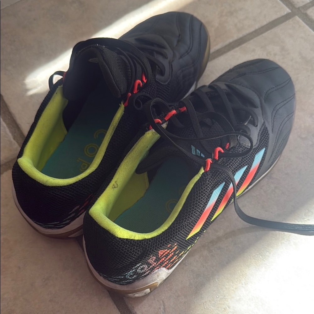 Adidas Black Sneakers with Colorful Stripes